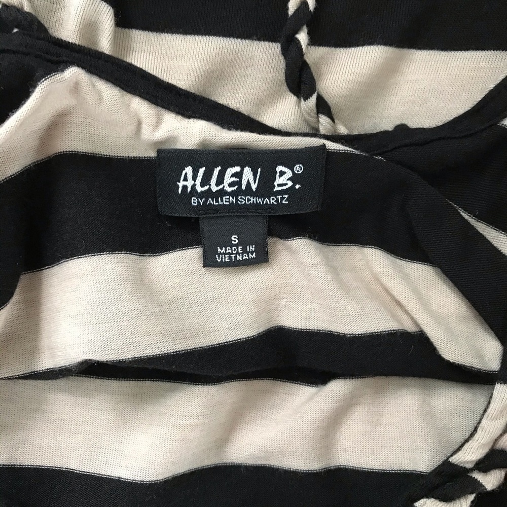 Allen B. By Allen Schwartz Black Cream Striped Top - Picture 6 of 6
